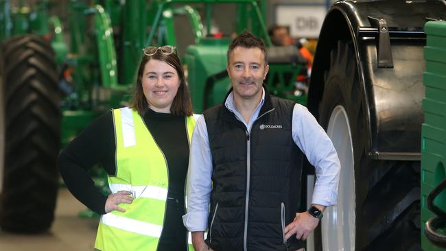 Goldacres employee Eliza Miller and sales and marketing operations manager Stephen Richards. Picture: Yuri Kouzmin