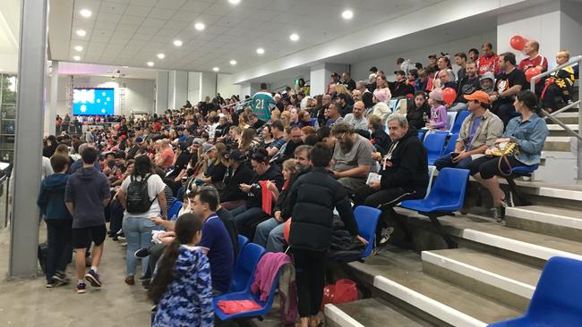 Near-capacity crowd for the clash between the Sydney Bears and Sydney Ice Dogs at Macquarie Ice Rink