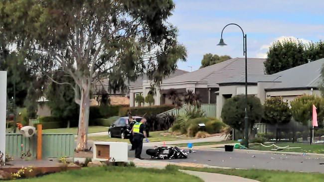 A motorcyclist has died after he crashed into a parked car near Ballarat.