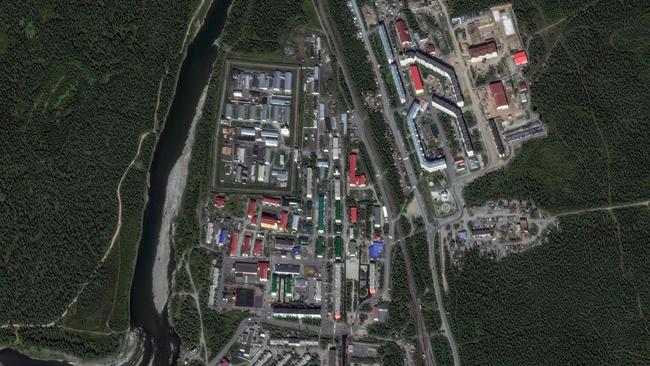 A satellite image of the penal colony in the village of Kharp. Picture: AFP