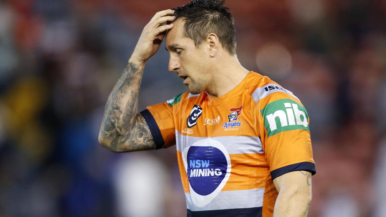 Mitchell Pearce of the Knights after the Round 5 NRL match between the Newcastle Knights and the Manly Sea Eagles at McDonald Jones Stadium in Newcastle, Saturday, April 13, 2019. (AAP Image/Darren Pateman) NO ARCHIVING, EDITORIAL USE ONLY