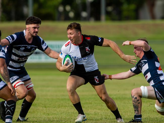 Playing-coach Robbie Butcher was crucial in the Pirates’ comeback. Picture: Che Chorley