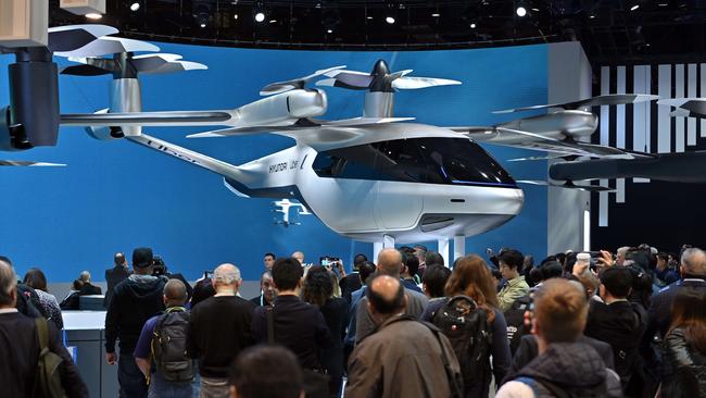 Hyundai and Uber display full-scale electric air taxis at CES 2020. Picture: Getty Images/AFP