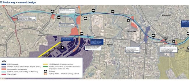 major changes to the M12 motorway plans have revealed new connections to the Western Sydney Airport.