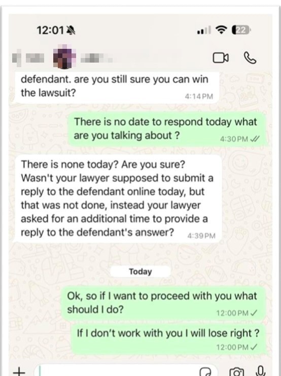 The texts are shocking. Picture: Supplied