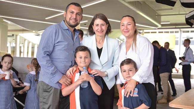 NSW Premier Gladys Berejiklian visits North Kellyville Public School on 21Jan 2019 Gladys Berejiklian meeting the crowd (Daily Telegraph-Flavio Brancaleone)