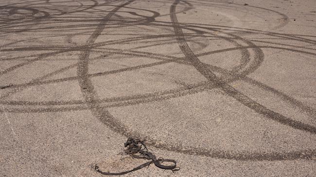 Bundaberg police are investigating after two people allegedly fled the scene of a crash that involved a vehicle doing burnouts.