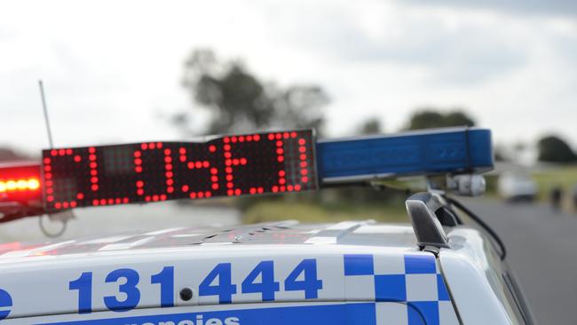 NSW Police road closed sign.