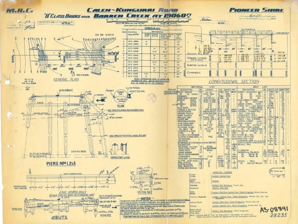 Barren Creek Bridge original plans, 1935