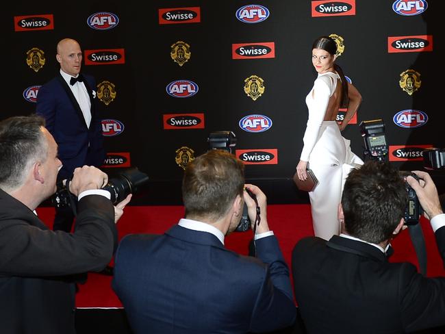 Gary Ablett and Jordan Paplia on the Red Carpet. Picture: Stephen Harman