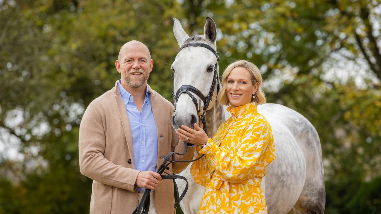 **EXCLUSIVE** MUST NOT RUN BEFORE: DECEMBER 4, 2021** Zara Tindall and Mike Tindall with "Happenstance" at their farm on November 23, 2021 in Gloucestershire, England. The couple are promoting Pacific Fair Magic Millions Polo recommencing in 2022. Photos: Hollie Adams Styling: Kimberly Gardner and Annie Miall (Zara), and Daniel Johnston (Mike), styling sourced via Pacific Fair, major partner of Magic Millions. Zara wears: (Yellow dress) Rebecca Vallance OR (Colourful patchwork dress) Zimmerman, jewellery by Calleija – all Australian designers. Hair &amp; Makeup: Alisia Ristevski