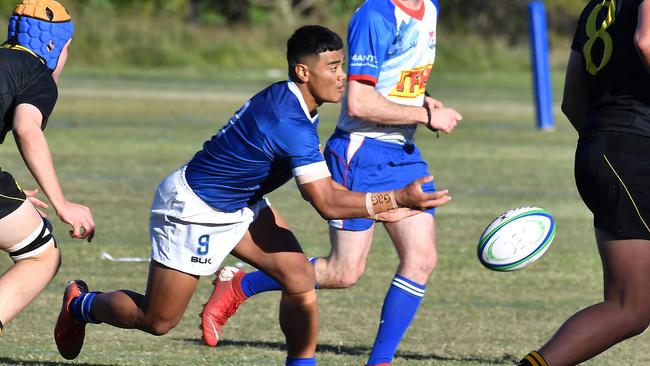 St Edmunds player Tafito Falaniko Ah-Ki AIC rugby game between St Edmunds college and St Laurence. Saturday June 11, 2022. Picture, John Gass