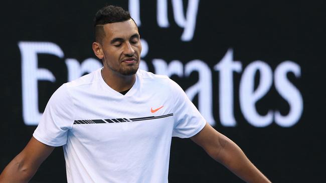 Kyrgios had looked in sparkling touch early before losing his cool against Andreas Seppi. Picture: Wayne Ludbey