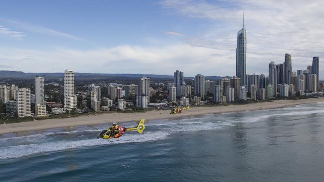 The view of the Gold Coast from a chopper. Picture: Westpac Lifesaver Rescue Helicopter Service