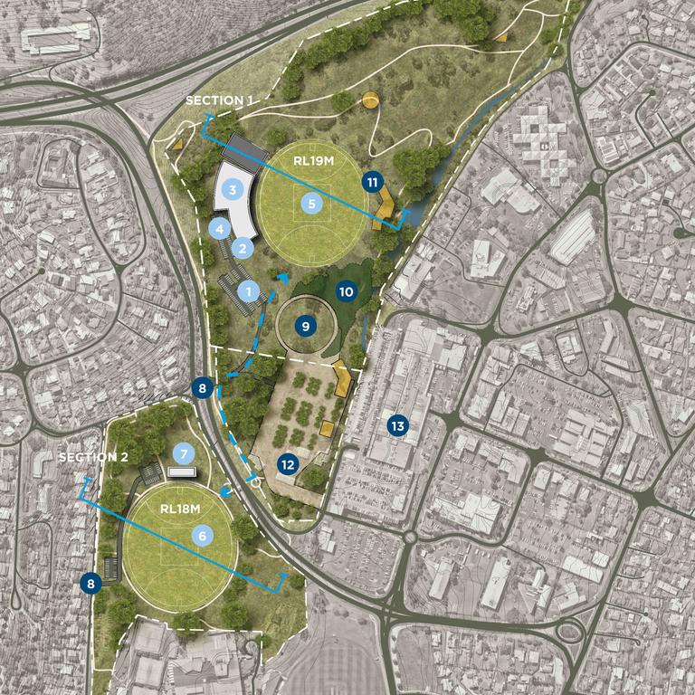 The former Rosny Golf Course site will include two ovals. Picture: Tasmanian Government