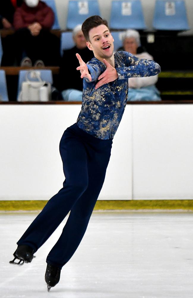 Callum Bradshaw from ACT Australian Figure Skating Championships in Brisbane. Thursday December 1, 2022. Picture, John Gass