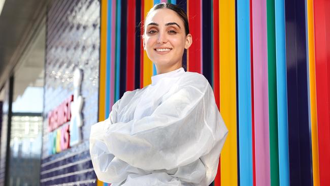 Pharmacist Natalie Isaac, who has vaccinated 100 people since last week in Edmonson Park. Picture: Richard Dobson