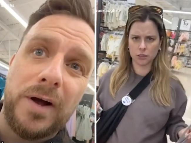 A comedian has found himself under fire after mocking his pregnant wife’s walk. Picture: TikTok