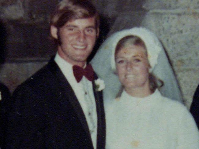 undated copypicTroy/Bendeich of Chris Dawson with his wife Lynnette (Lynette) Joy Dawson on their wedding day. Lynnette went missing in 1982 she was 34 - an inquest pointed to Chris as a murder suspect. crime nsw missing persons