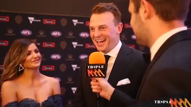 AFL stars stitched up by Triple M on Brownlow Medal red carpet