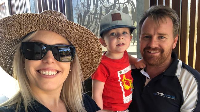 Daniel Weuffen iPlumb Solutions GC Best Tradie 2020 with wife Kim and their kids, Hunter, 3, and six-month old daughter Lexi