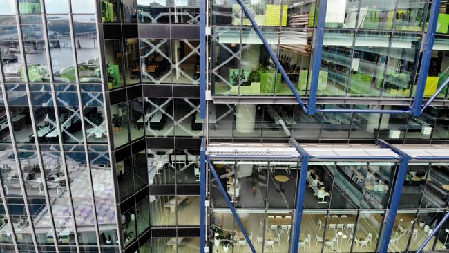 Office buildings in Sydney’s Barangaroo are virtually empty. Picture: Toby Zerna