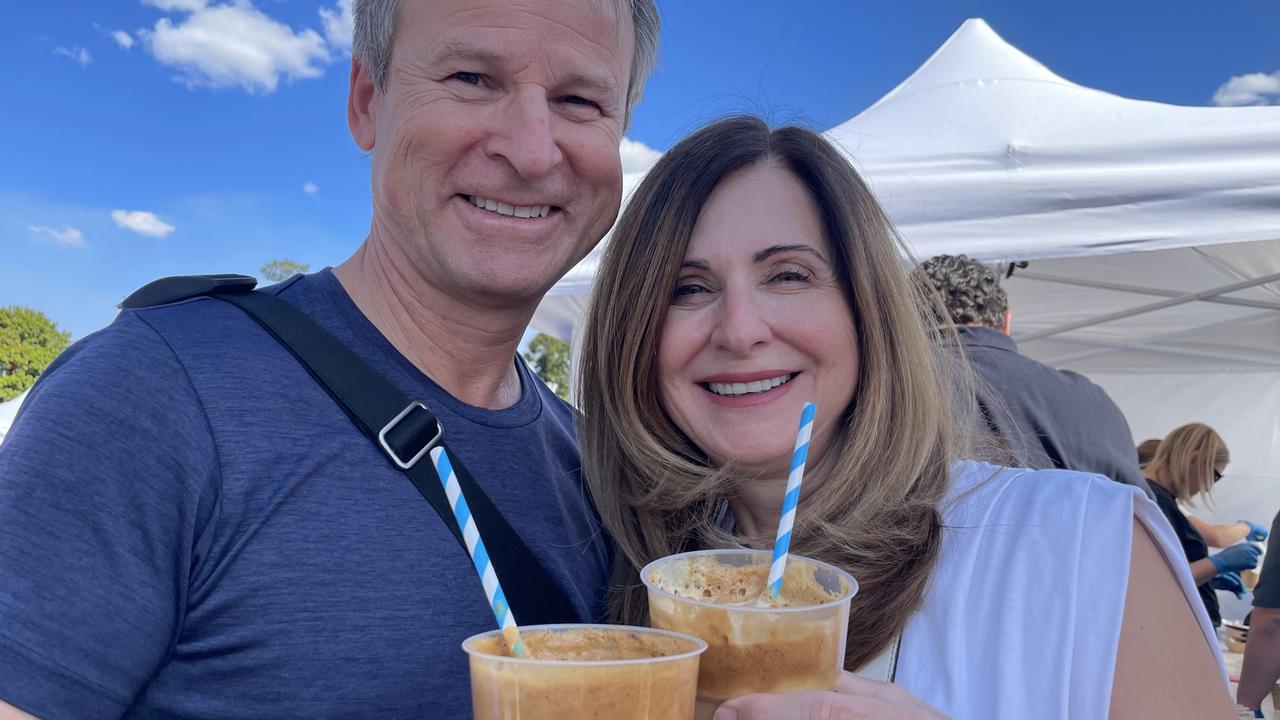 Chris and Mia Matsias of Kingsgrove savour some Greek coffee.