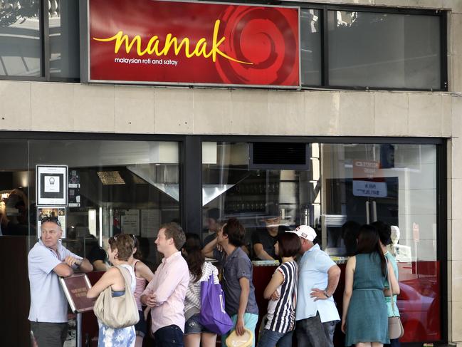 Restaurants in Sydney that people queue for. Mamak Malaysian Restaurant on Goulburn Street in The City.