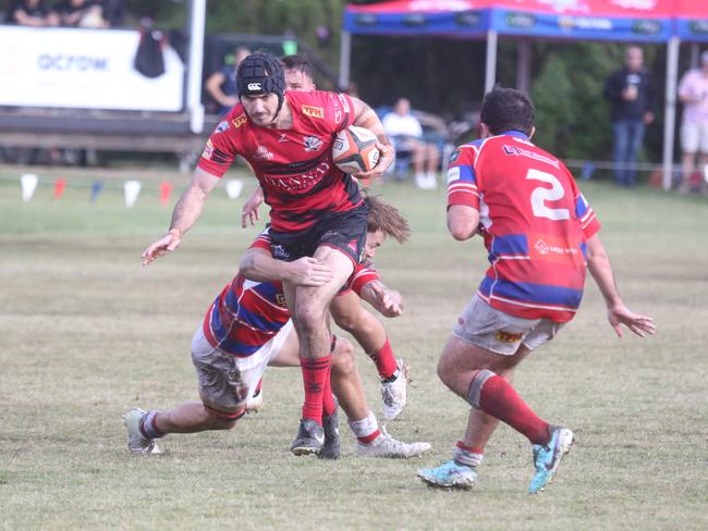 GCDRU seniors round 6 - 1st grade Bond Pirates v Colleges Knights. Connor Kennedy. 11 May 2024 Miami Picture by Richard Gosling