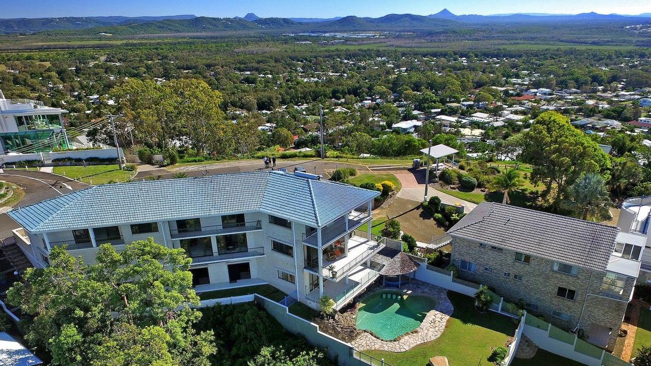 The massive seven bedroom Grandview Dr house in Coolum Beach with four living rooms for less than $3 million.