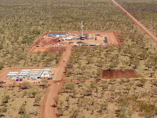 Kyalla 117, 600km southeast of Darwin, between Daly Waters and Elliott, is the first of two new Origin Energy appraisal wells to be drilled to help determine the potential of the resource in the Beetaloo Basin. Picture: SUPPLIED