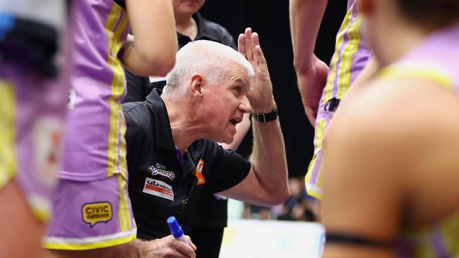 New Geelong United coach Chris Lucas marshalls his former team, the Melbourne Boomers, against the UC Capitals in February. Picture Mark Nolan/Getty Images.