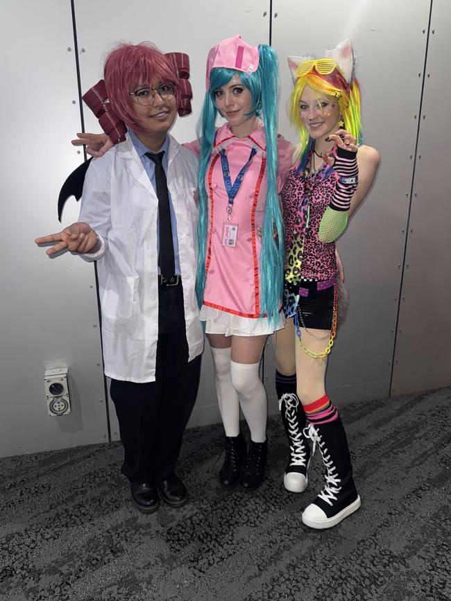 Hangsan, Keira, Madison attend the Oz Comic Con Melbourne at the Melbourne Convention & Exhibition Centre on Saturday, June 07, 2025. Picture: Jack Colantuono