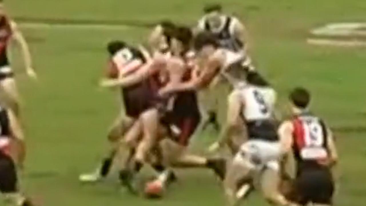 Xavier Duursma copped a nasty hit in the SANFL on the weekend.
