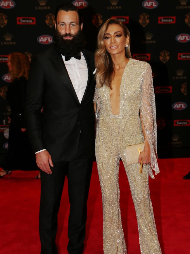 The former couple, pictured at the 2016 Brownlow, were favourites on the red carpet. Picture: Michael Klein