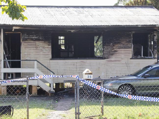 The inferno left the Kingaroy house a burnt-out shell. Picture: Lachie Millard