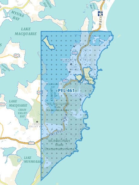 Map of Petroleum Exploration Licence (PEL) 461