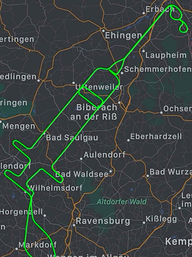 The flying route of Samy Kramer. Picture: AFP