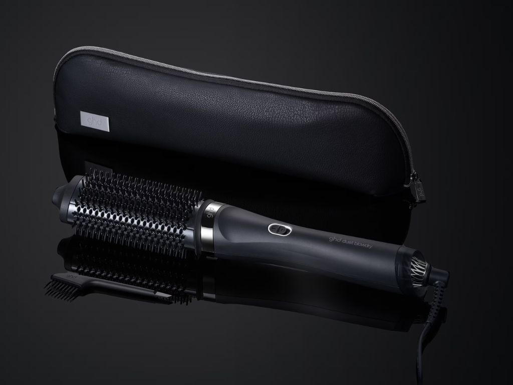 Steph’s hair tool of choice is the GHD Blowdry Brush. Picture: GHD