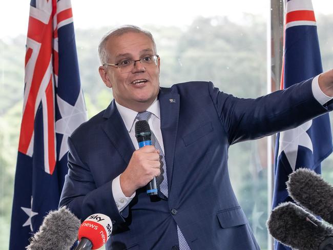 Prime Minister Scott Morrison at the Nowra Golf Club on Monday. Picture: Jason Edwards