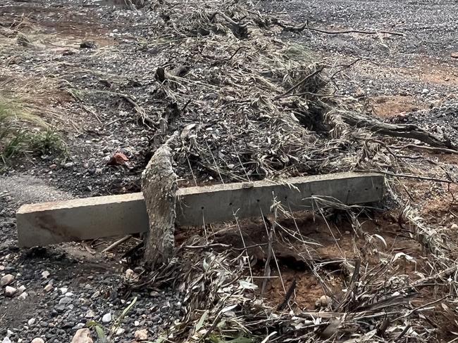 Flattened fencing on Loddon Valley mixed farmer Peter and Amber Gibson's property