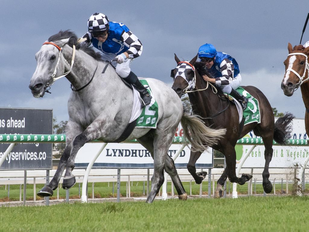 Jockey Andrew Mallyon rode the Kris Lees-trained Mawaany Machine to victory in the BENCHMARK 90 Handicap (2200m) at the Gold Coast Turf Club on April 9, 2020.