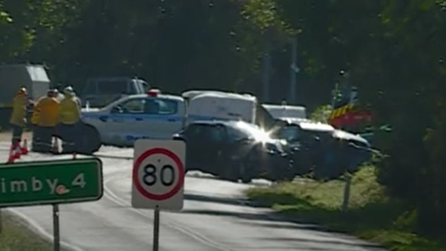 The scene of the horror crash that killed the Bolands at Mullumbimby in 2019. Picture: NBN News.