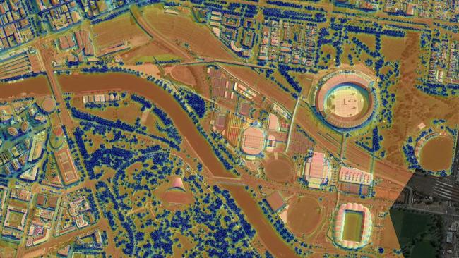 There’s plenty of solar potential in Melbourne. Pictured is the MCG, Melbourne Park and surrounds. Picture: Australian Photovoltaic Institute, SunSpot