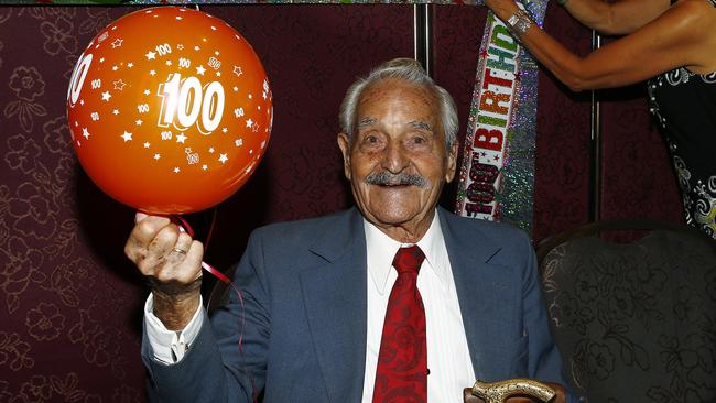 Pedro Capilla celebrated his 100th on Easter Sunday at The Juniors Kingsford. Picture: John Appleyard