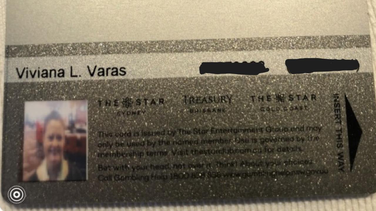 Varas' star casino card. The court heard how she used the money she scammed from her loved ones to play poker. Picture: Supplied