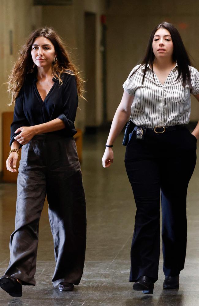 Accuser in the Harvey Weinstein criminal trial Miriam Haley (L) returns to the courtroom after taking a short break from a delay in proceedings before continuing to testify at Manhattan criminal court on May 2, 2025 in New York City. Picture: AFP