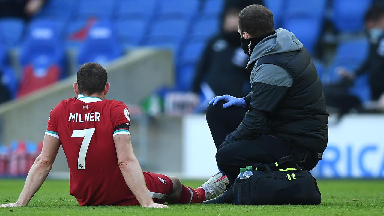 James Milner left the field in the 74th minute. (Photo by Neil Hall - Pool/Getty Images)