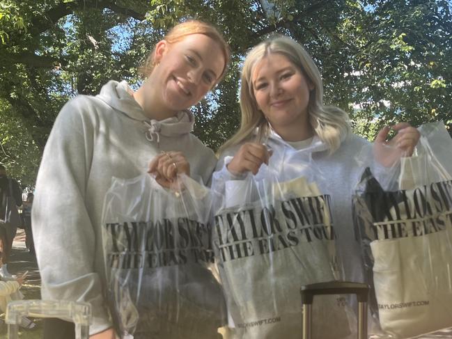 Ella Passchier, 18 and Jorja Elson, 19 flew down from Perth to see Taylor Swift