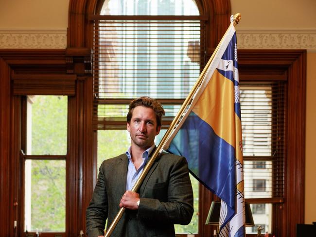 Sydney City councillor Lyndon Gannon in his chambers.